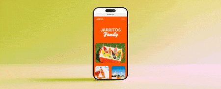 Responsive mobile view of the redesigned Jarritos website
