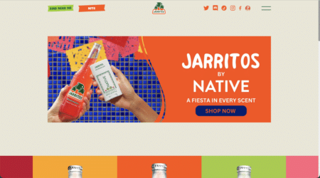 Jarritos' previous website homepage, before the Phidev redesign